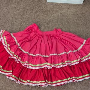 Vibrant Pink Ruffled Women's Skirt